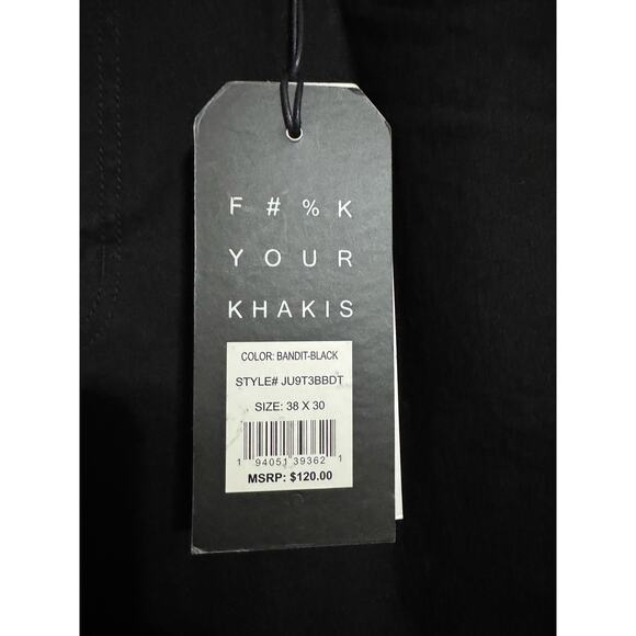 The Perfect Jean NYC F#*K Your Khakis Bandit Black Athletic Fit Pants 38x30 NEW - Picture 2 of 5
